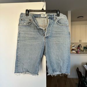 Agolde long denim shorts